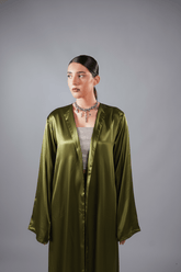 Monarch Abaya Olive Green - Nure Dubai